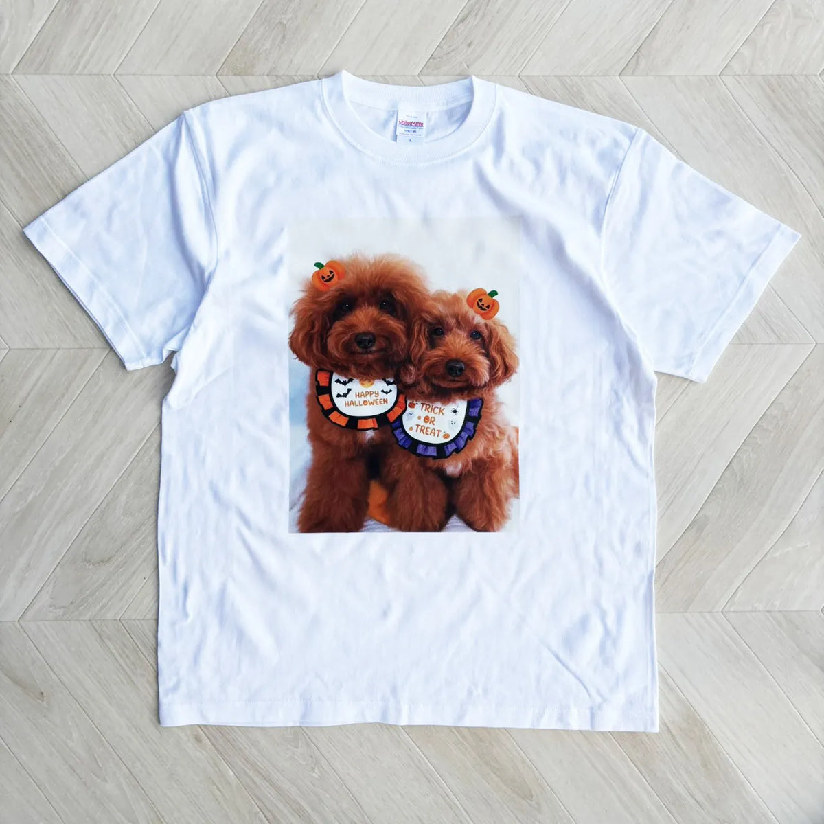 オリジナルTシャツ制作事例｜ハロウィンフォトTシャツ【愛犬プリント