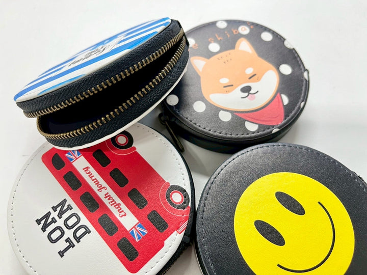 Goods Made レザーコインケース　丸型WLT01 オリジナルレザーコインケース　丸型｜1個770円～！1個から作成可能｜フルカラー印刷対応