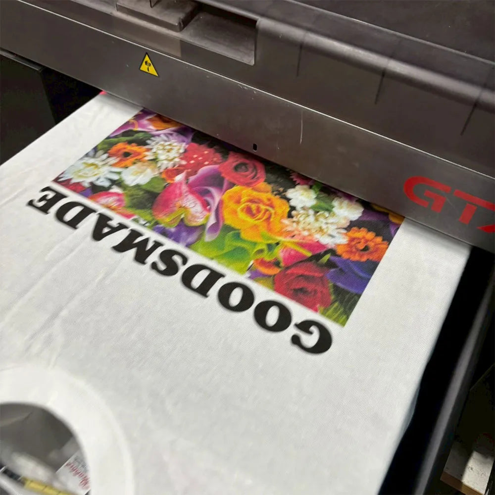 プリンターで布地に直接インクを吹き付け