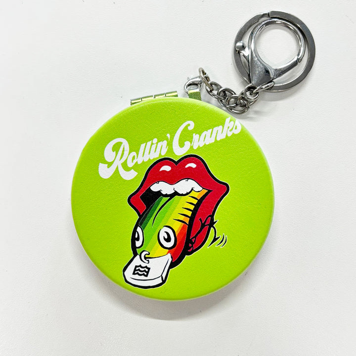 オリジナルグッズ・ノベルティのグッズメイド【GOODS MADE】 オリジナルコンパクトミラーキーホルダーRMR04 オリジナル折りたたみコンパクトミラー ラウンド形・楕円～形 ｜1個400円～！1個から作成可能｜フルカラー印刷対応