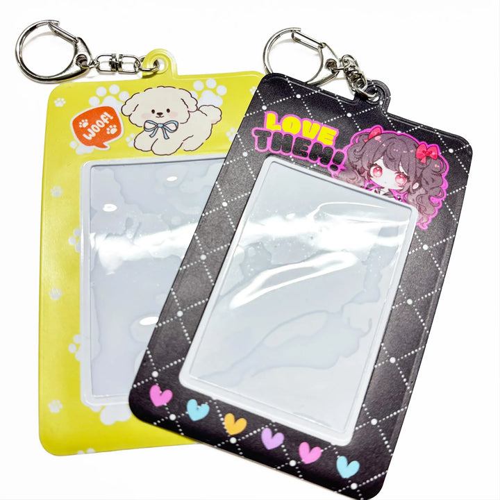 チェキ収納用クリアポケット付きオリジナルチェキホルダーキーホルダー
