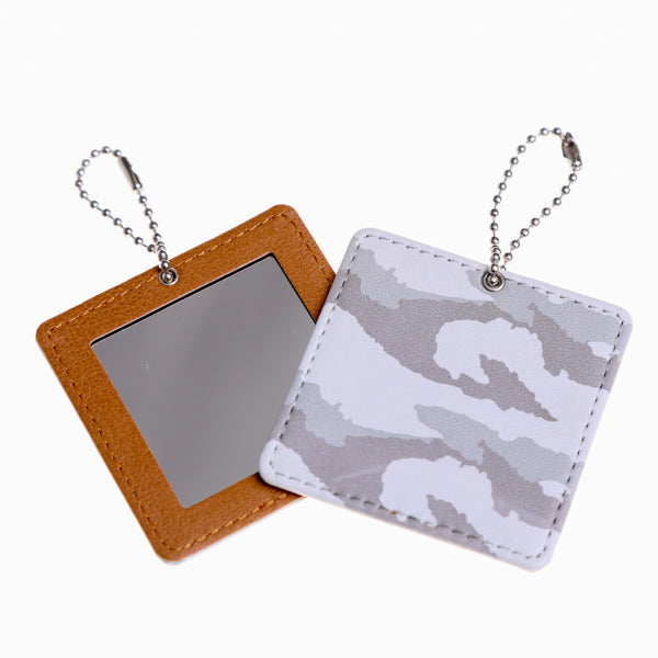 Goods Made レザーミラーチャーム　MRR04 オリジナルレザーミラーチャーム　｜1個500円～！1個から作成可能｜フルカラー印刷対応